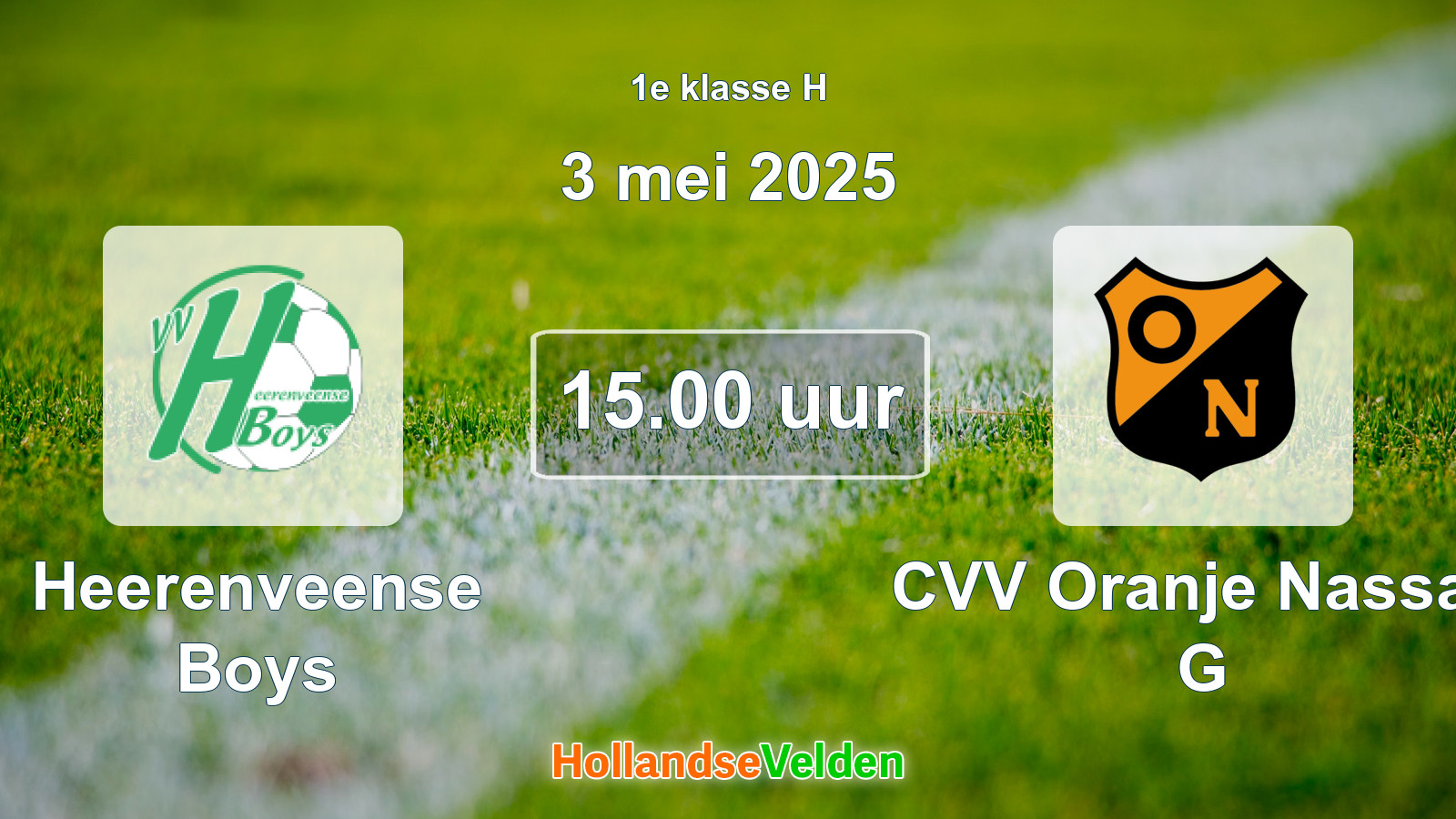 Geplande wedstrijd: Heerenveense Boys - CVV Oranje Nassau G (3 mei 2025)