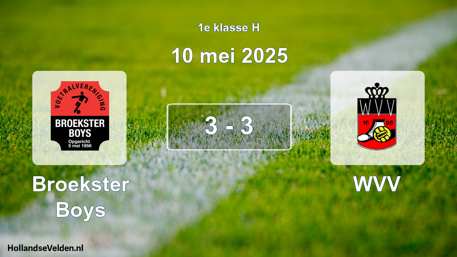 Gespeelde wedstrijd: Broekster Boys - WVV 3 - 3 (10 mei 2025)