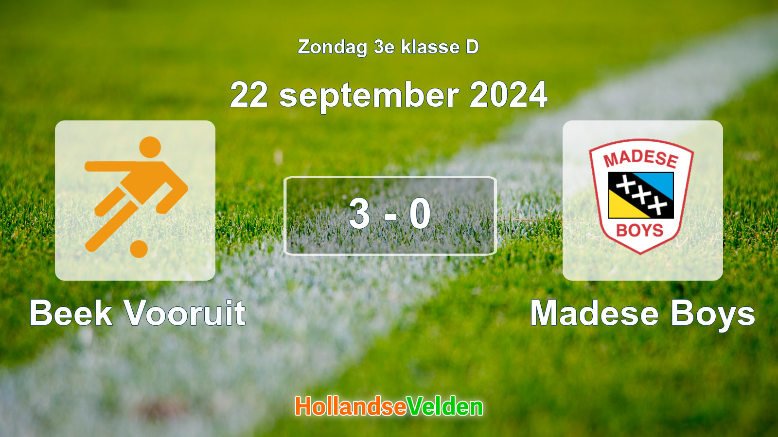 Gespeelde wedstrijd: Beek Vooruit - Madese Boys 3 - 0 (22 september 2024)