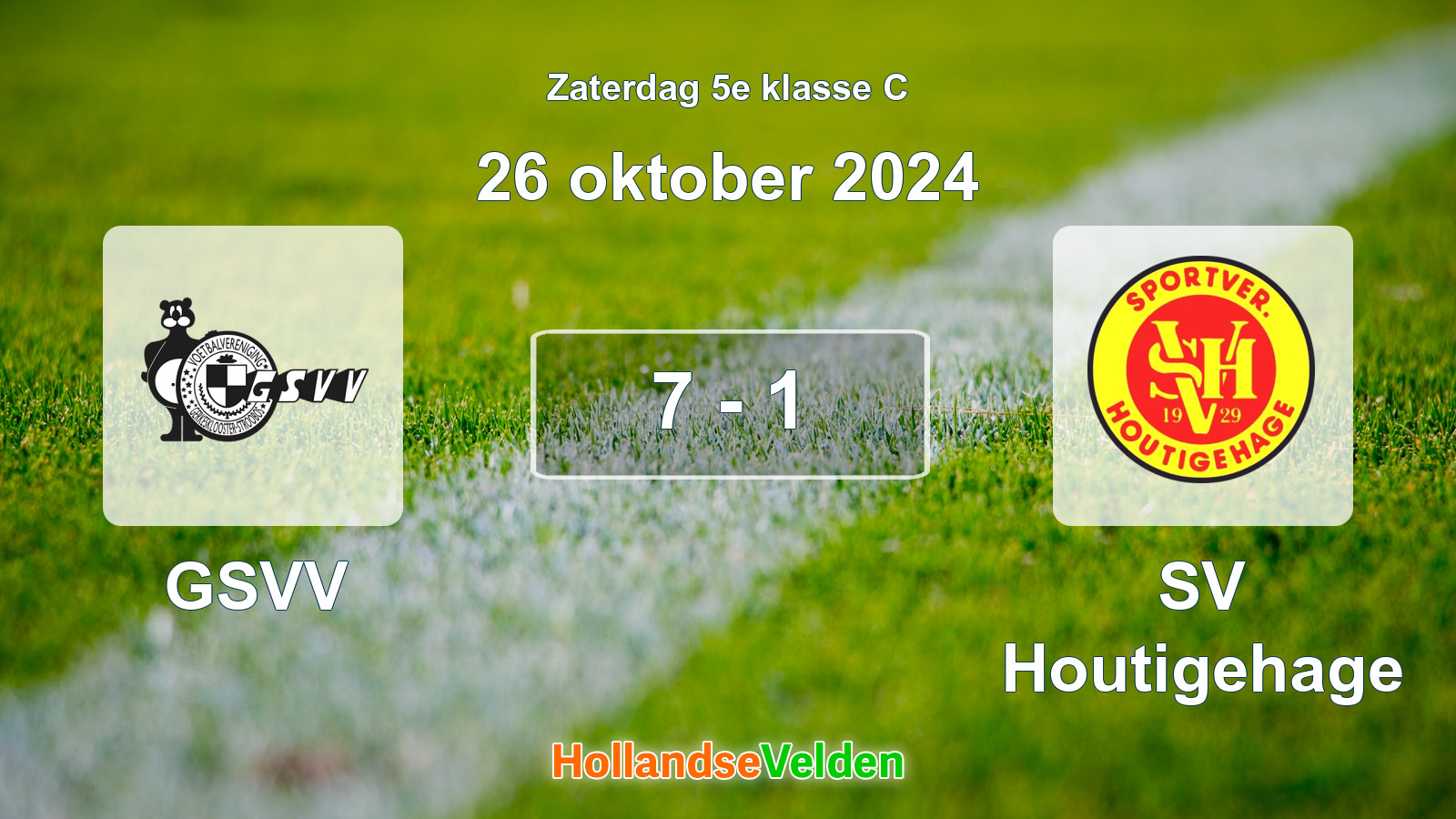 Gespeelde wedstrijd: GSVV - SV Houtigehage 7 - 1 (26 oktober 2024)