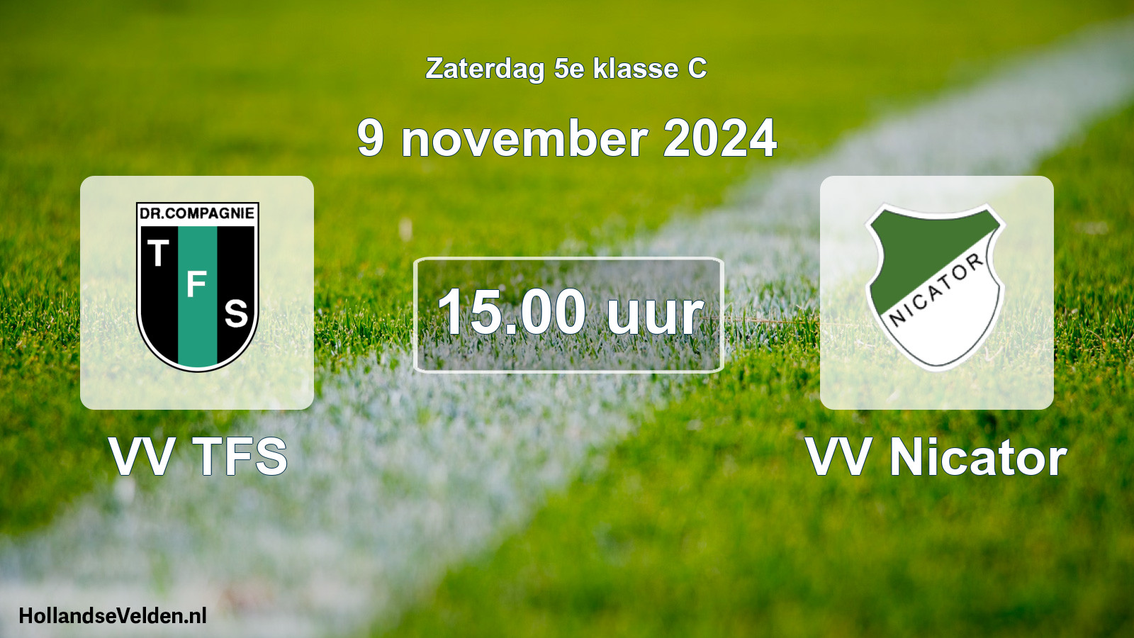 Geplande wedstrijd: VV TFS - VV Nicator (9 november 2024)