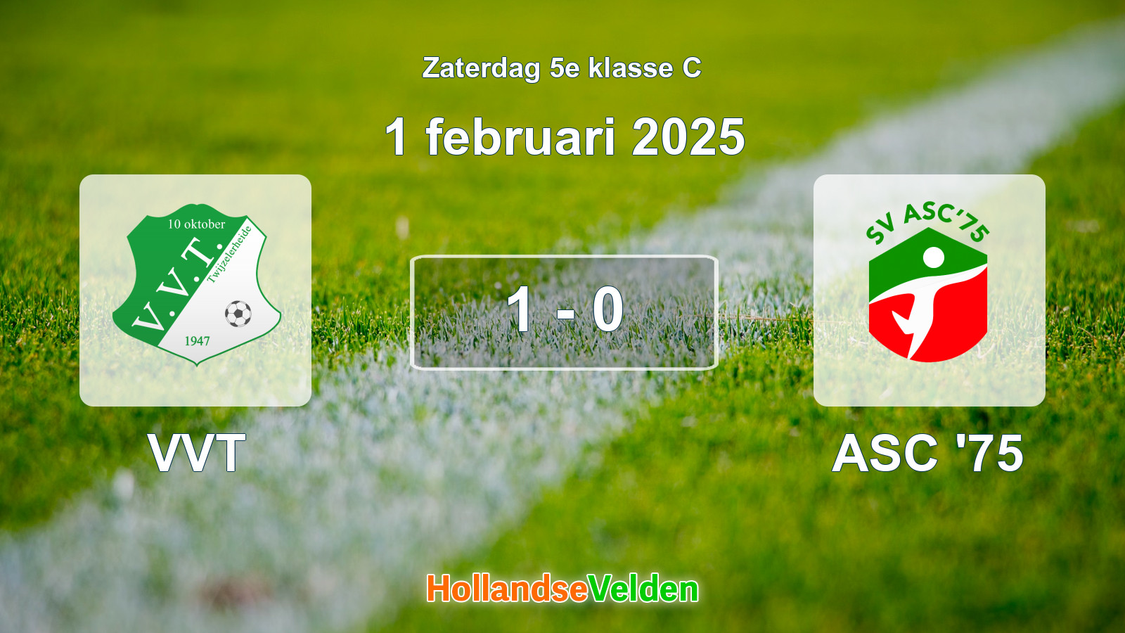Gespeelde wedstrijd: VVT - ASC '75 1 - 0 (1 februari 2025)