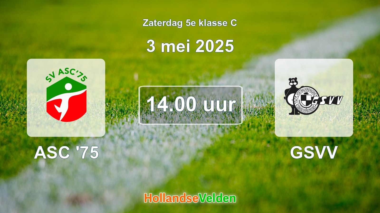 Geplande wedstrijd: ASC '75 - GSVV (3 mei 2025)