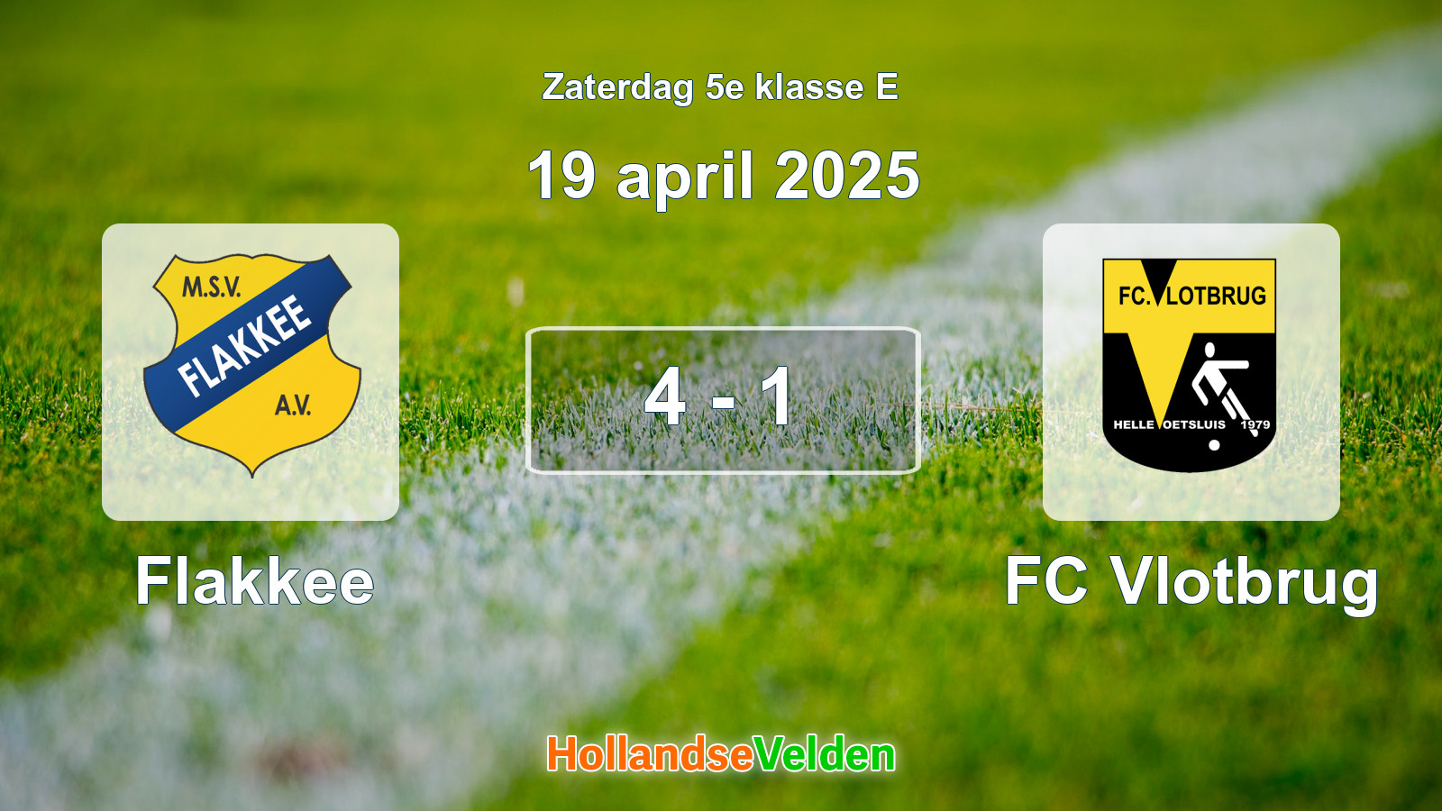 Gespeelde wedstrijd: Flakkee - FC Vlotbrug 4 - 1 (19 april 2025)