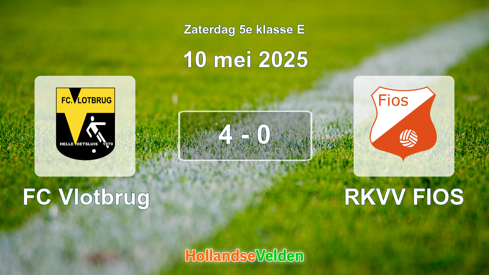 Gespeelde wedstrijd: FC Vlotbrug - RKVV FIOS 4 - 0 (10 mei 2025)