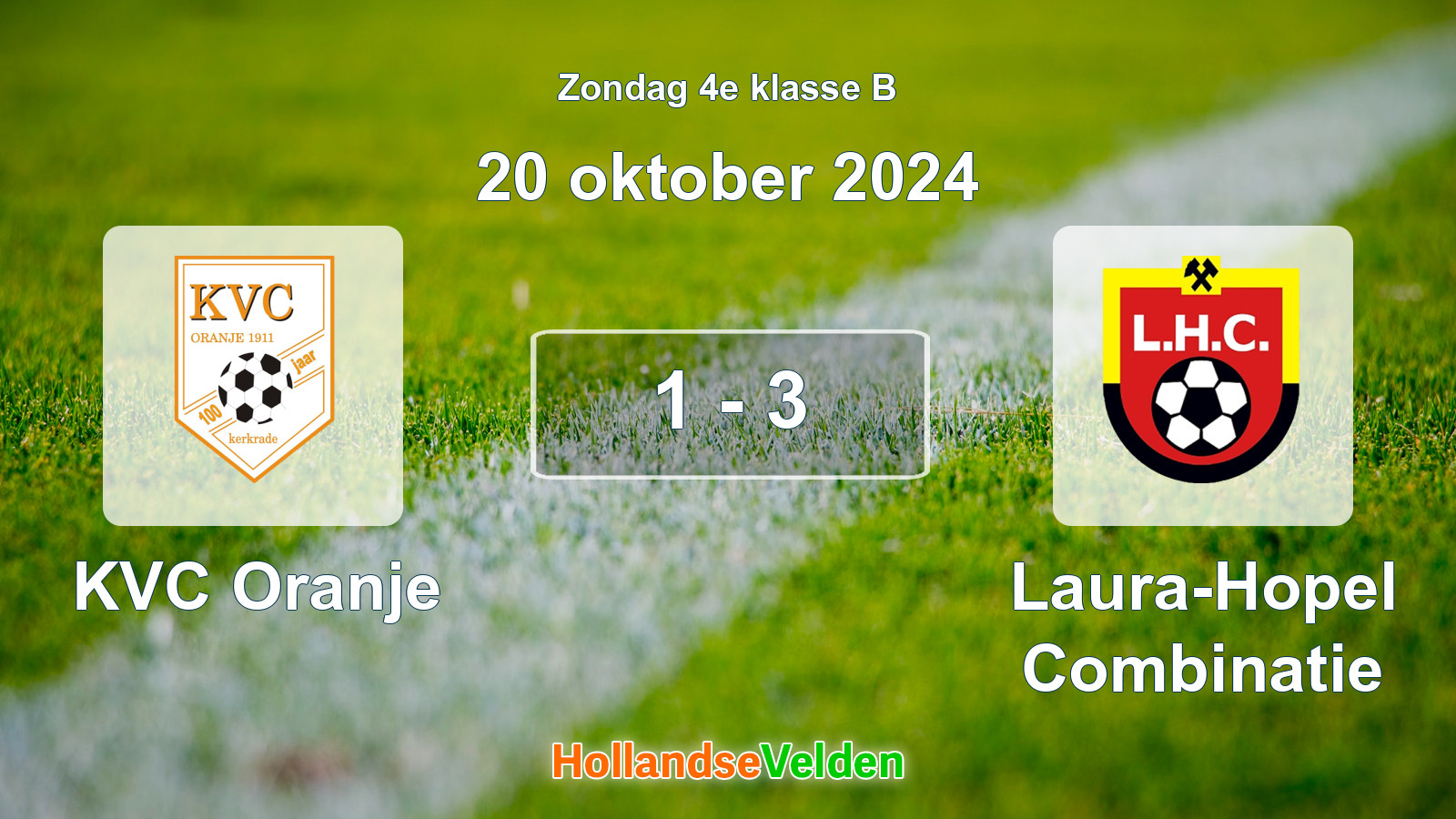 Gespeelde wedstrijd: KVC Oranje - Laura-Hopel Combinatie 1 - 3 (20 oktober 2024)