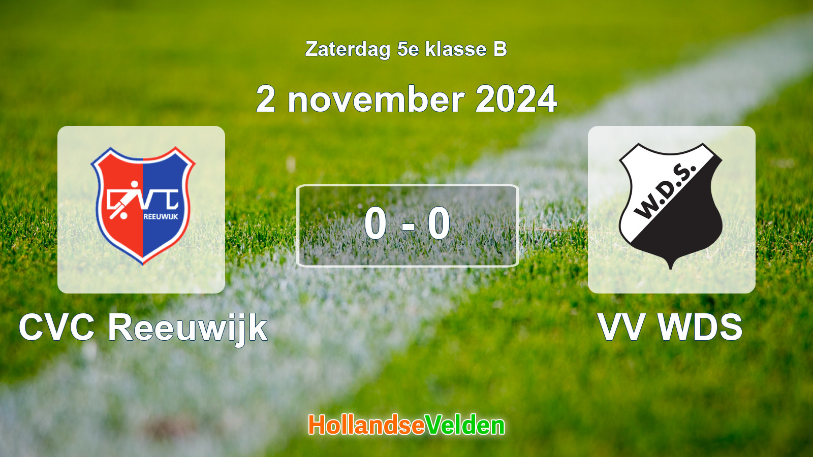 Gespeelde wedstrijd: CVC Reeuwijk - VV WDS 0 - 0 (2 november 2024)