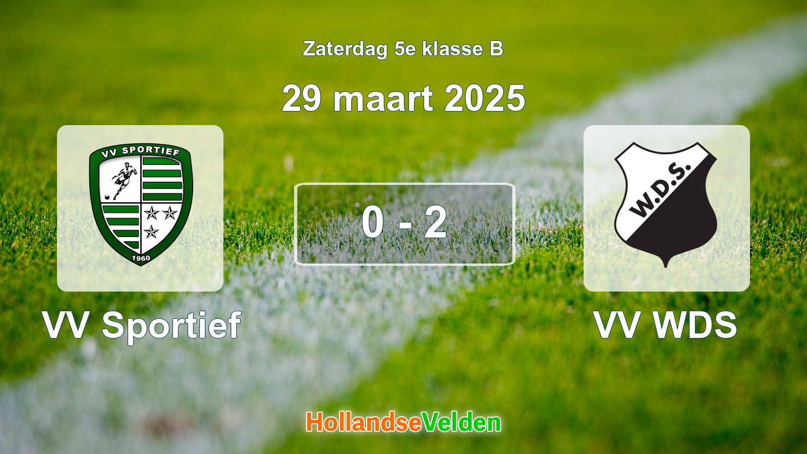 Gespeelde wedstrijd: VV Sportief - VV WDS 0 - 2 (29 maart 2025)