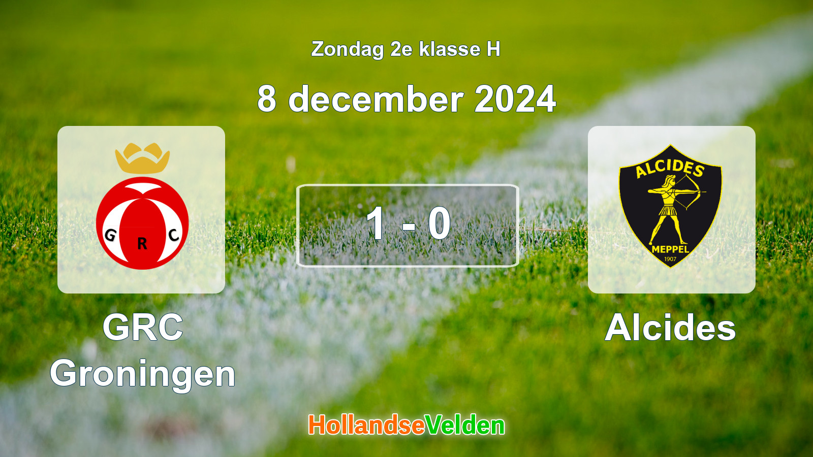 Gespeelde wedstrijd: GRC Groningen - Alcides 1 - 0 (8 december 2024)