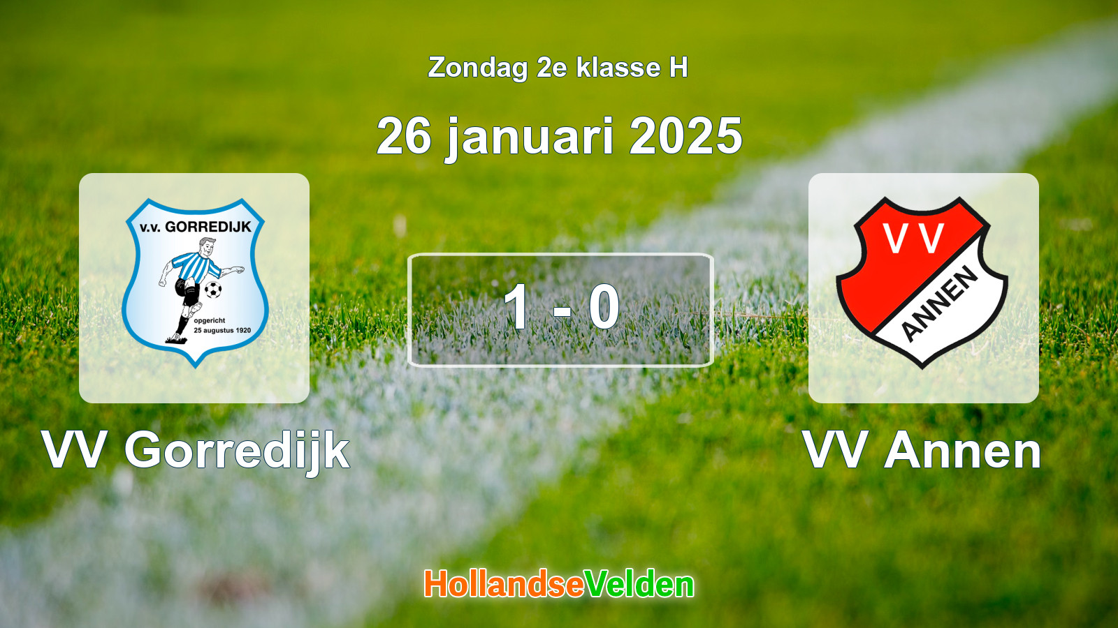 Gespeelde wedstrijd: VV Gorredijk - VV Annen 1 - 0 (26 januari 2025)