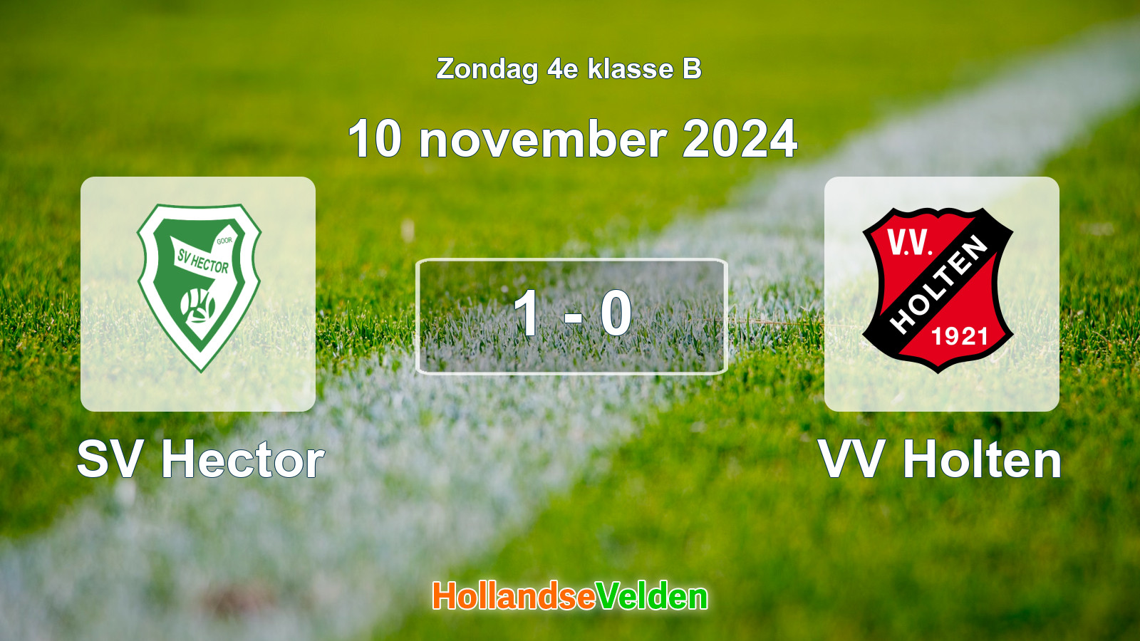 Gespeelde wedstrijd: SV Hector - VV Holten 1 - 0 (10 november 2024)