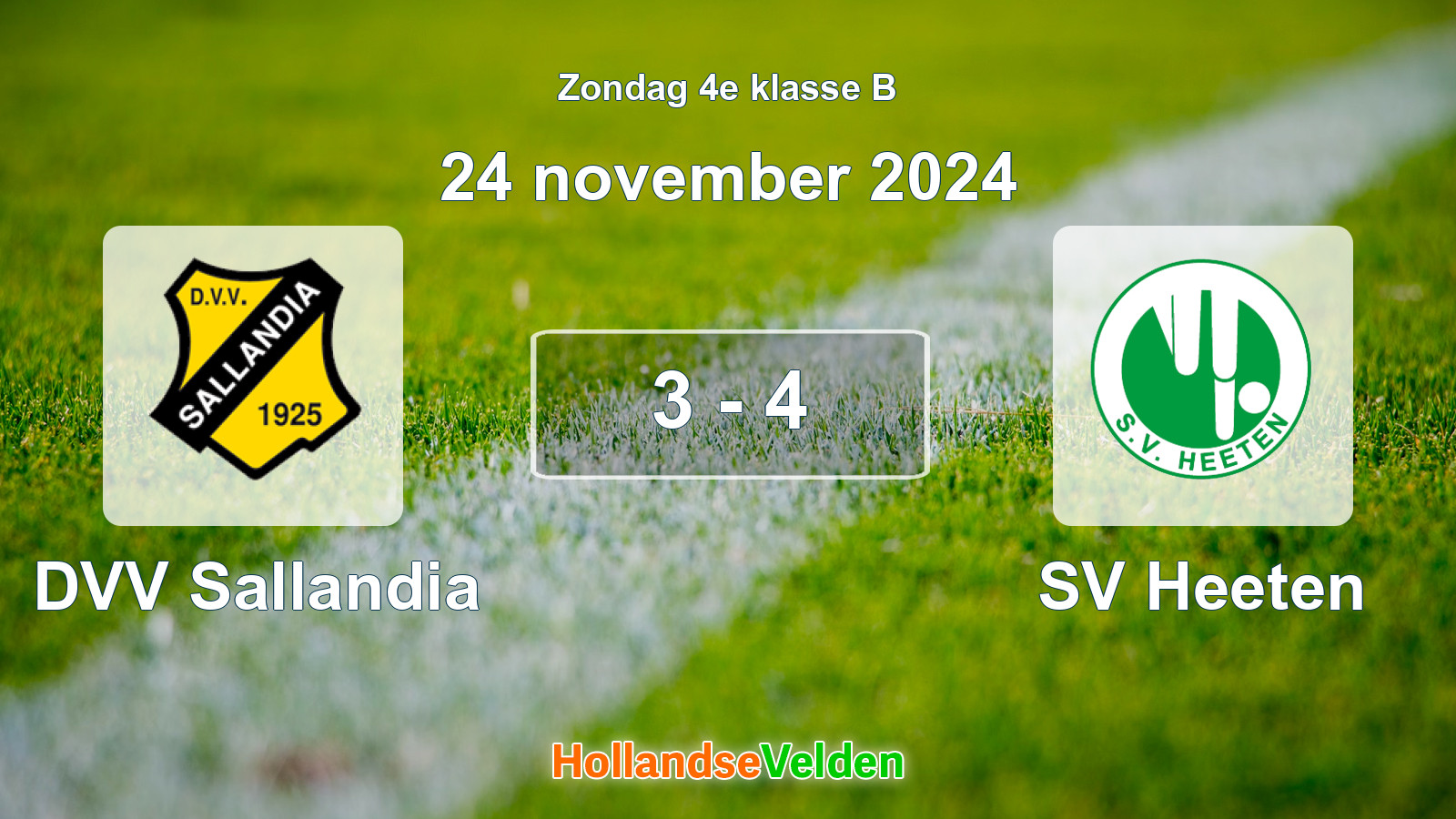 Gespeelde wedstrijd: DVV Sallandia - SV Heeten 3 - 4 (24 november 2024)