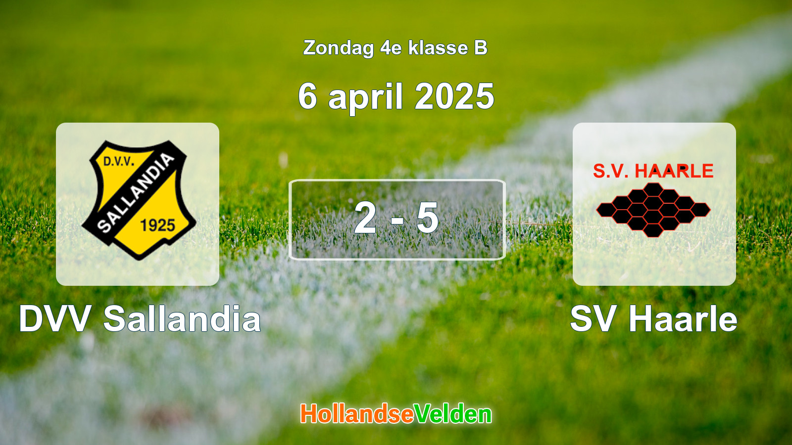 Gespeelde wedstrijd: DVV Sallandia - SV Haarle 2 - 5 (6 april 2025)