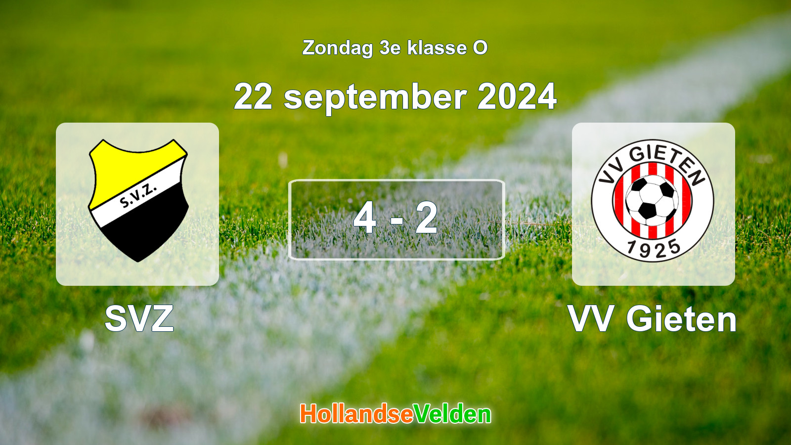 Gespeelde wedstrijd: SVZ - VV Gieten 4 - 2 (22 september 2024)