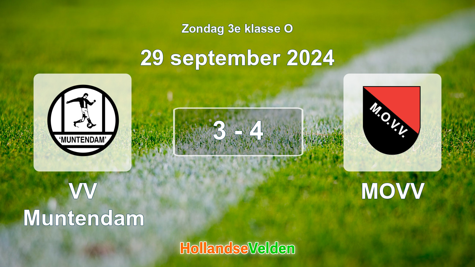 Gespeelde wedstrijd: VV Muntendam - MOVV 3 - 4 (29 september 2024)