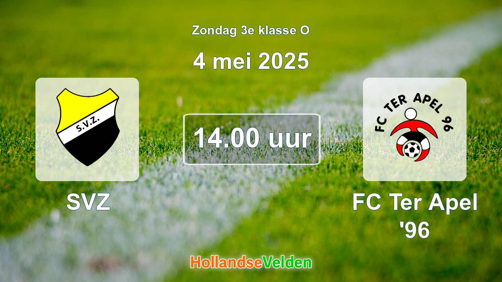 Geplande wedstrijd: SVZ - FC Ter Apel '96 (4 mei 2025)