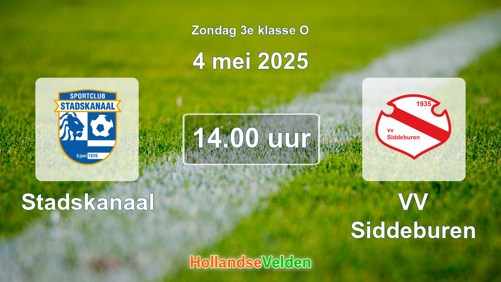 Geplande wedstrijd: Stadskanaal - VV Siddeburen (4 mei 2025)