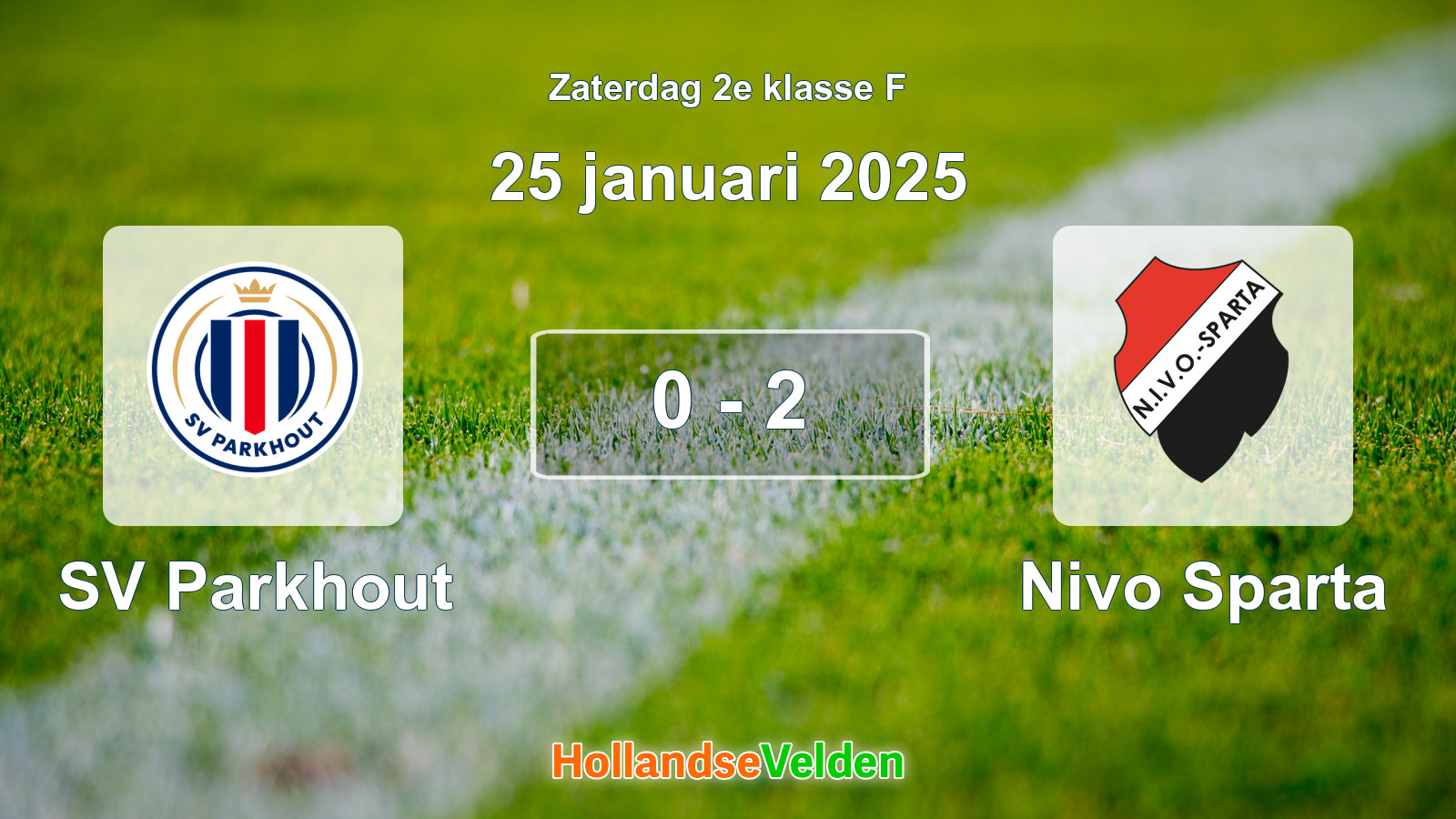 Gespeelde wedstrijd: SV Parkhout - Nivo Sparta 0 - 2 (25 januari 2025)