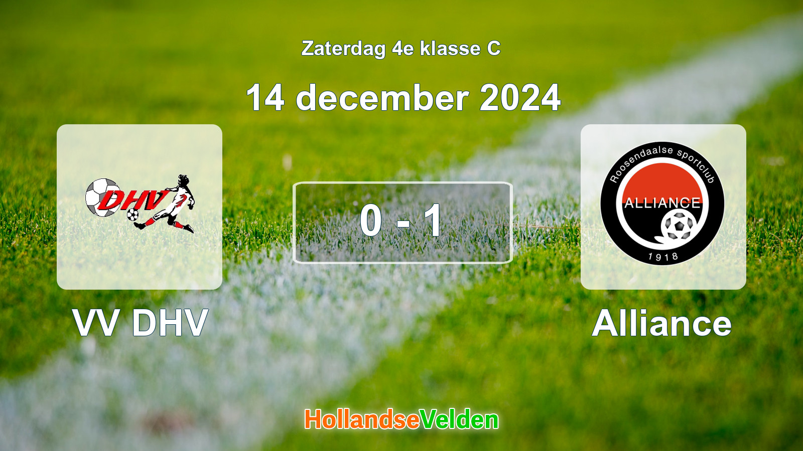 Gespeelde wedstrijd: VV DHV - Alliance 0 - 1 (14 december 2024)