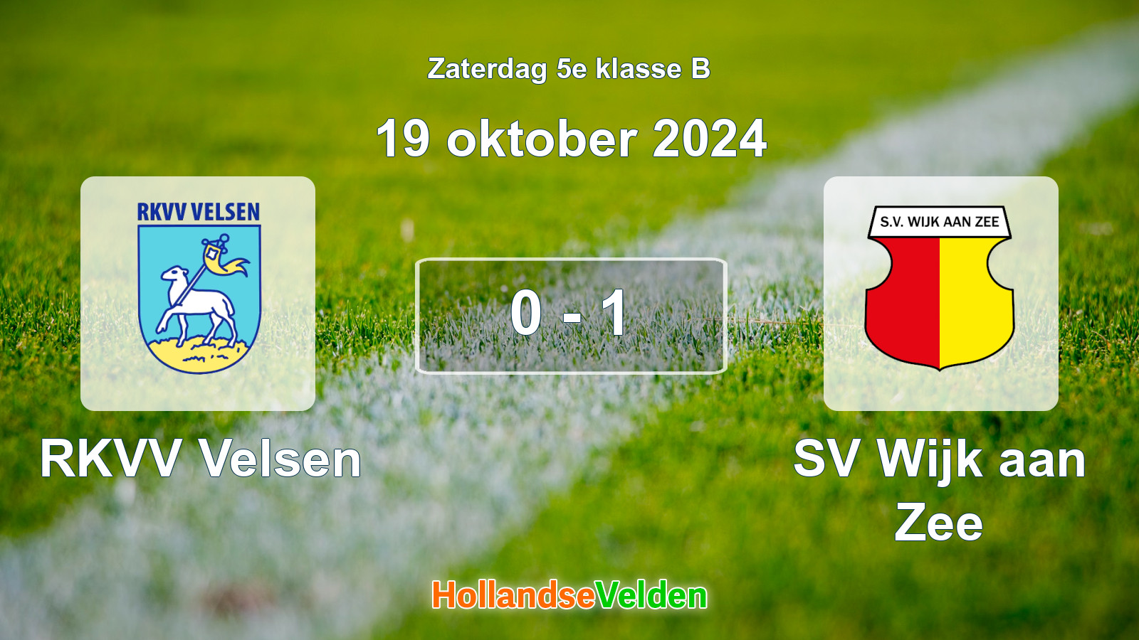 Gespeelde wedstrijd: RKVV Velsen - SV Wijk aan Zee 0 - 1 (19 oktober 2024)