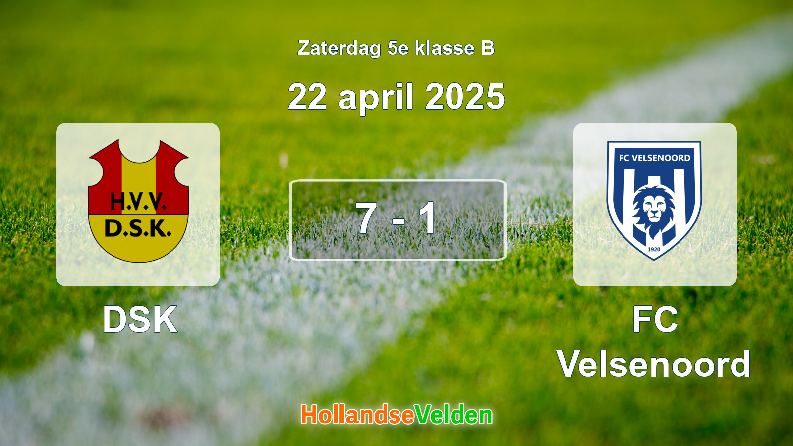 Gespeelde wedstrijd: DSK - FC Velsenoord 7 - 1 (22 april 2025)