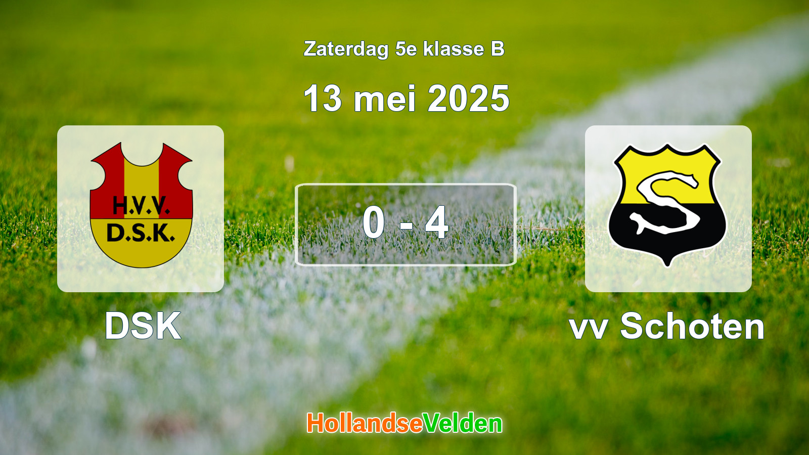 Gespeelde wedstrijd: DSK - vv Schoten 0 - 4 (13 mei 2025)