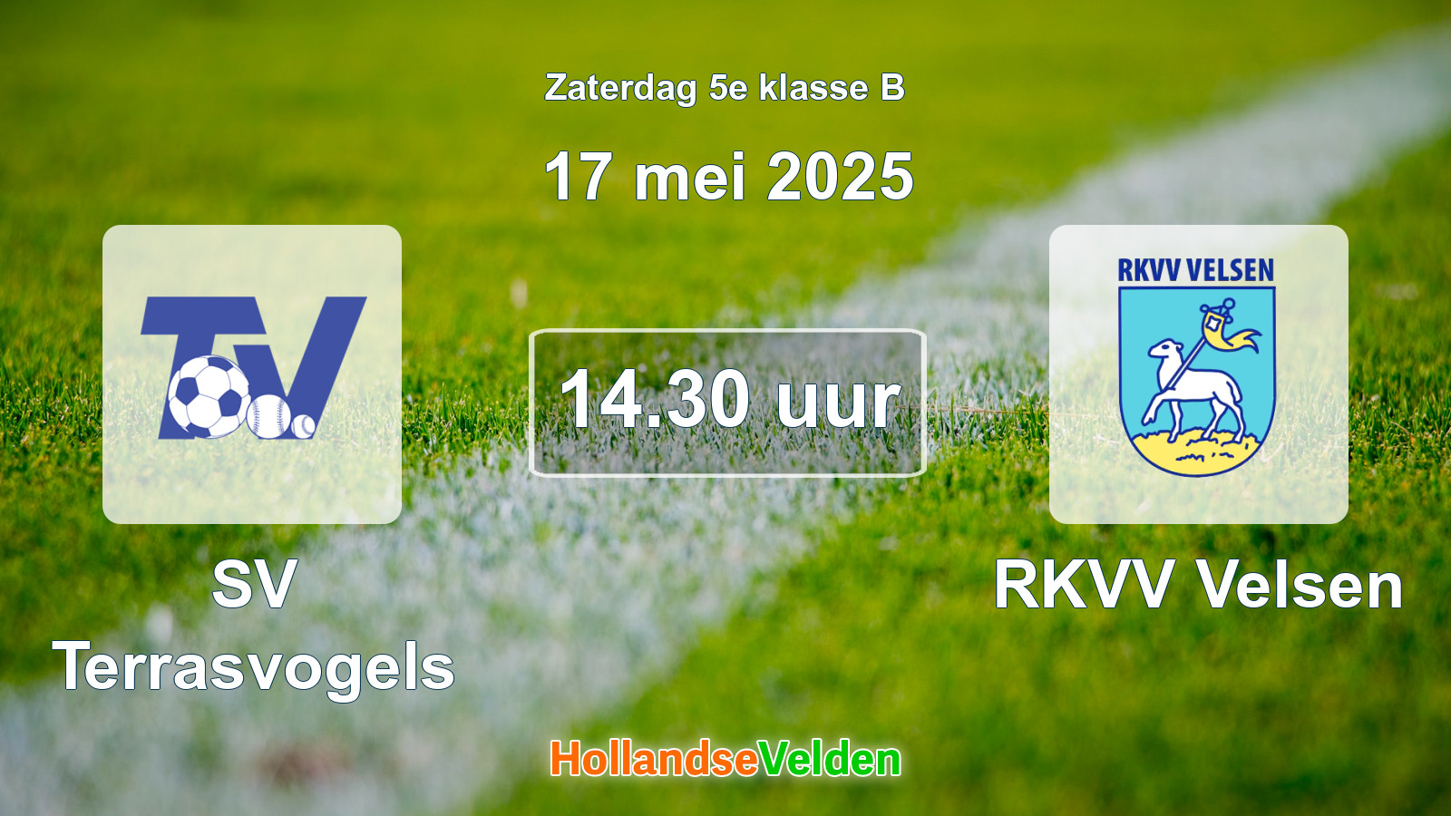 Geplande wedstrijd: SV Terrasvogels - RKVV Velsen (17 mei 2025)
