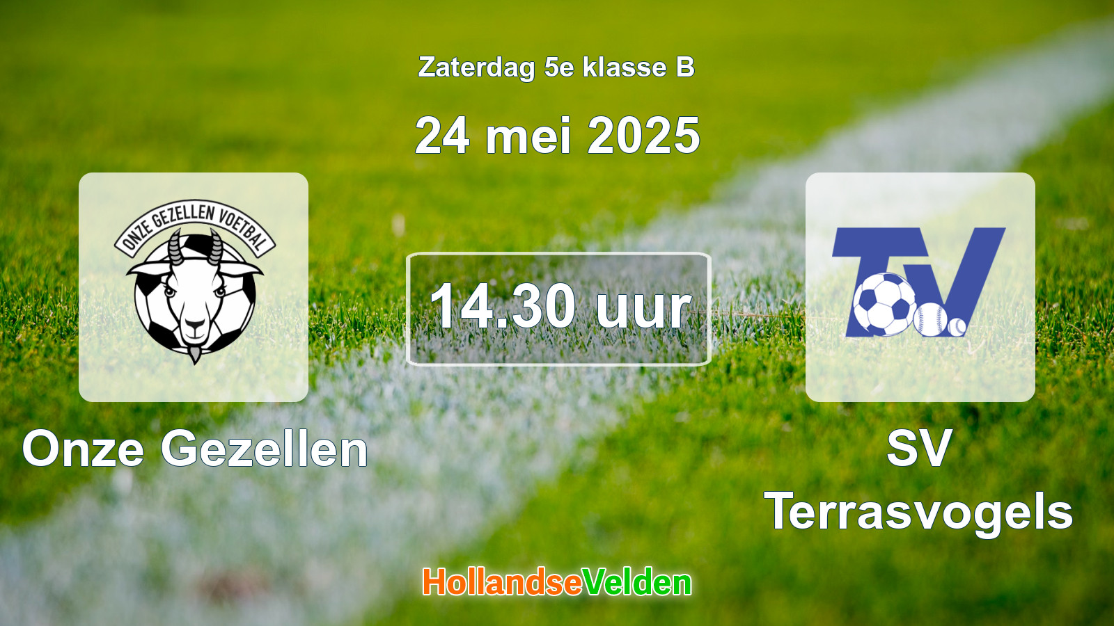 Geplande wedstrijd: Onze Gezellen - SV Terrasvogels (24 mei 2025)
