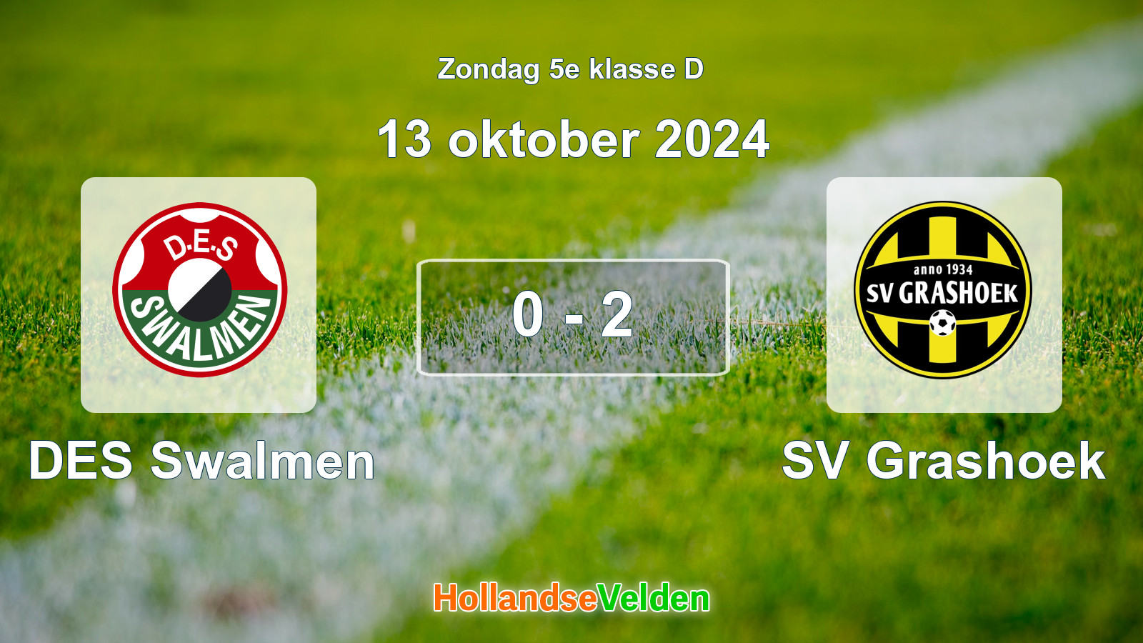 Gespeelde wedstrijd: DES Swalmen - SV Grashoek 0 - 2 (13 oktober 2024)