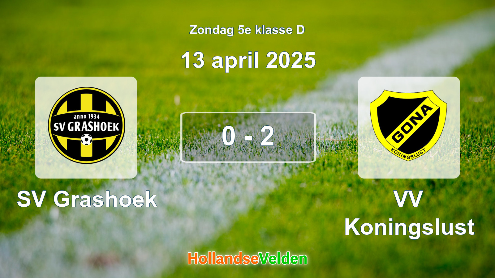 Gespeelde wedstrijd: SV Grashoek - VV Koningslust 0 - 2 (13 april 2025)