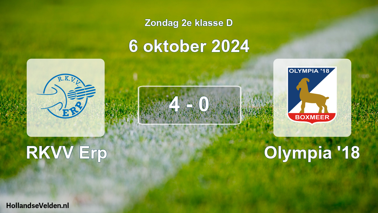 Gespeelde wedstrijd: RKVV Erp - Olympia '18 4 - 0 (6 oktober 2024)