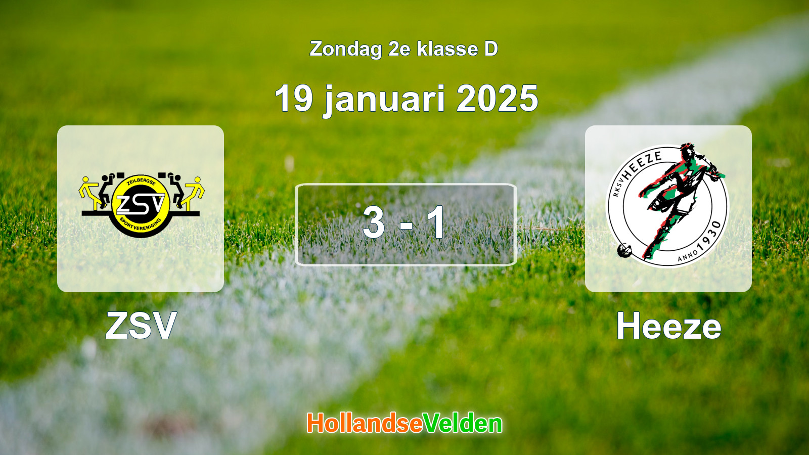 Gespeelde wedstrijd: ZSV - Heeze 3 - 1 (19 januari 2025)
