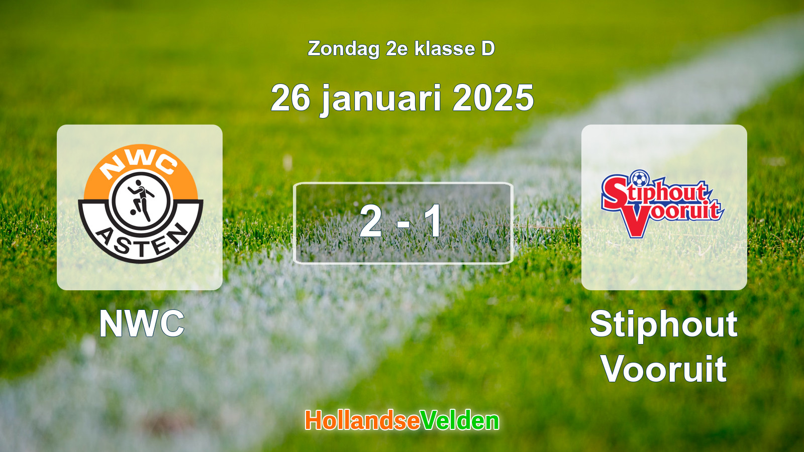 Gespeelde wedstrijd: NWC - Stiphout Vooruit 2 - 1 (26 januari 2025)