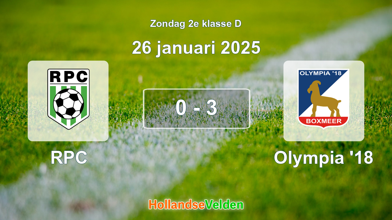 Gespeelde wedstrijd: RPC - Olympia '18 0 - 3 (26 januari 2025)
