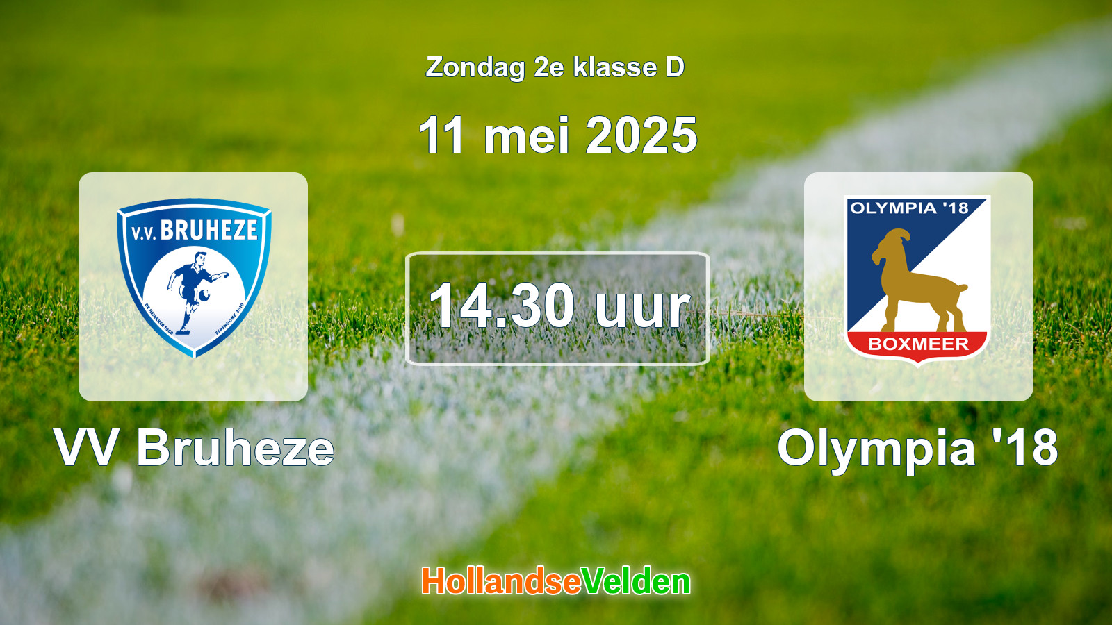 Geplande wedstrijd: VV Bruheze - Olympia '18 (11 mei 2025)