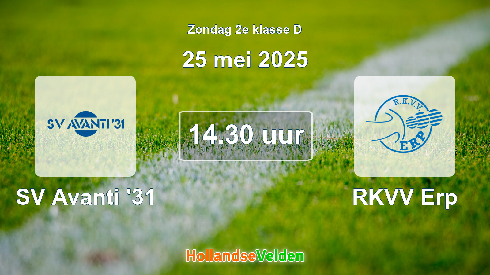 Geplande wedstrijd: SV Avanti '31 - RKVV Erp (25 mei 2025)