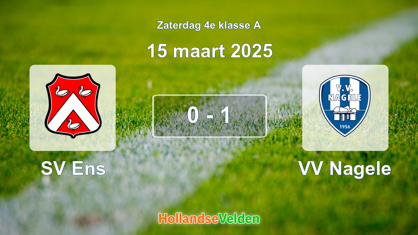 Gespeelde wedstrijd: SV Ens - VV Nagele 0 - 1 (15 maart 2025)