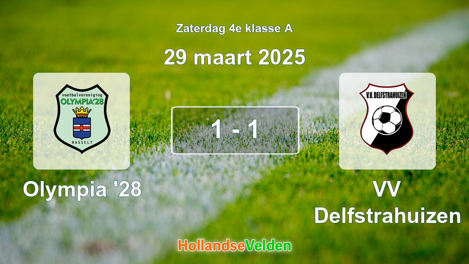 Gespeelde wedstrijd: Olympia '28 - VV Delfstrahuizen 1 - 1 (29 maart 2025)