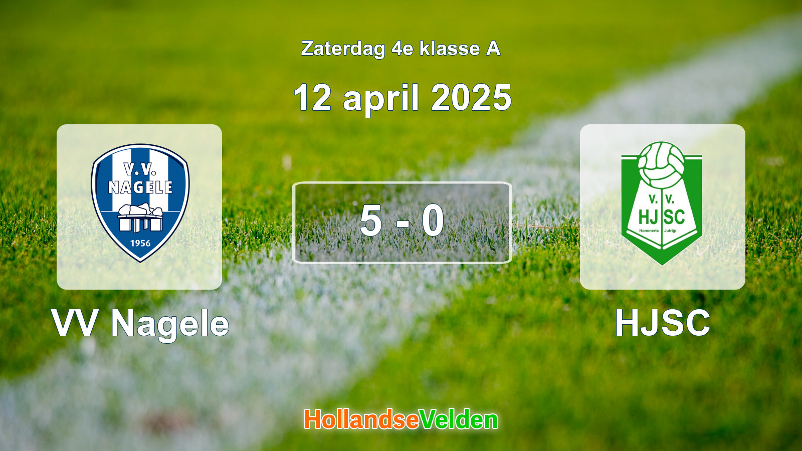 Gespeelde wedstrijd: VV Nagele - HJSC 5 - 0 (12 april 2025)