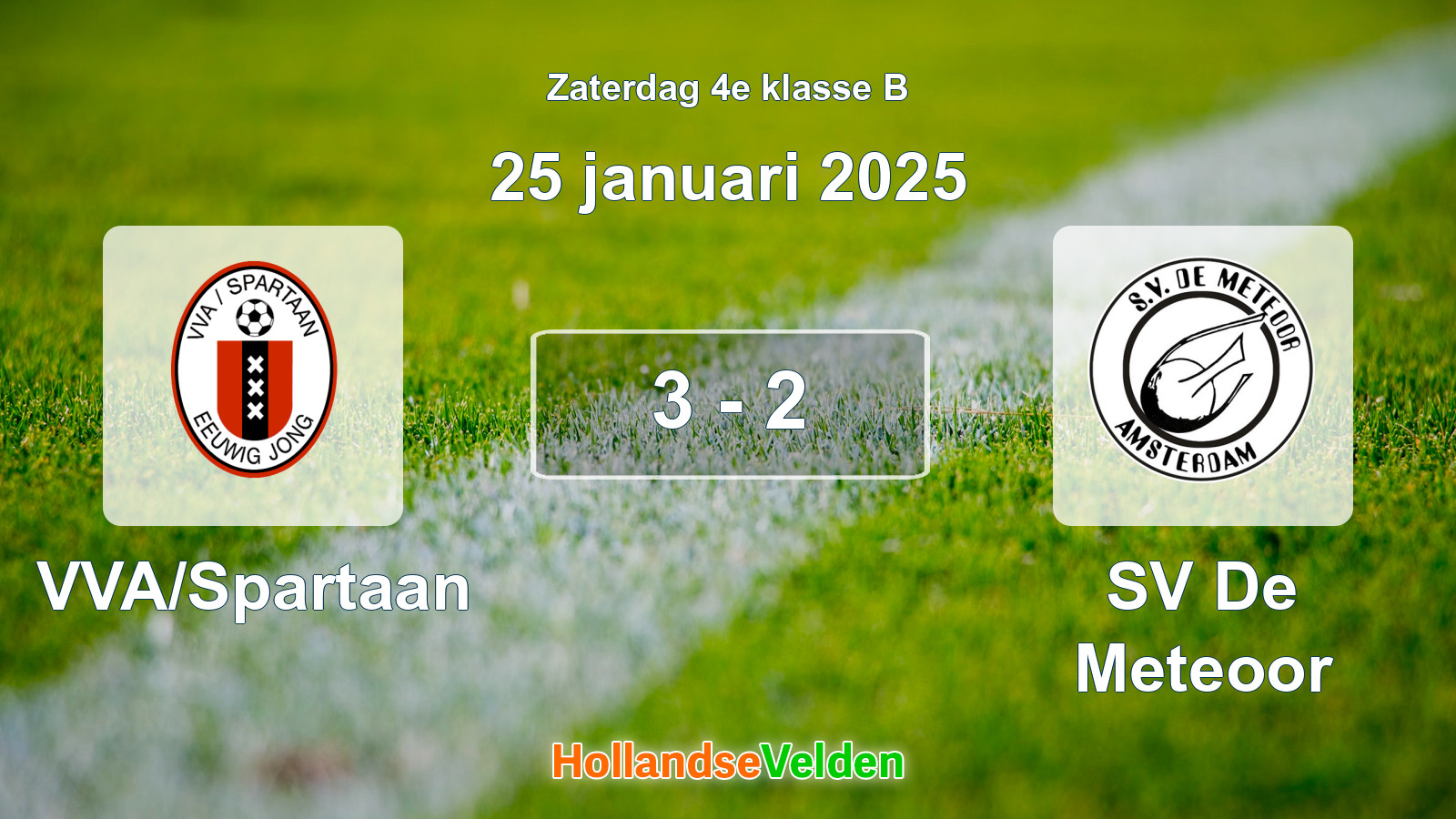 Gespeelde wedstrijd: VVA/Spartaan - SV De Meteoor 3 - 2 (25 januari 2025)
