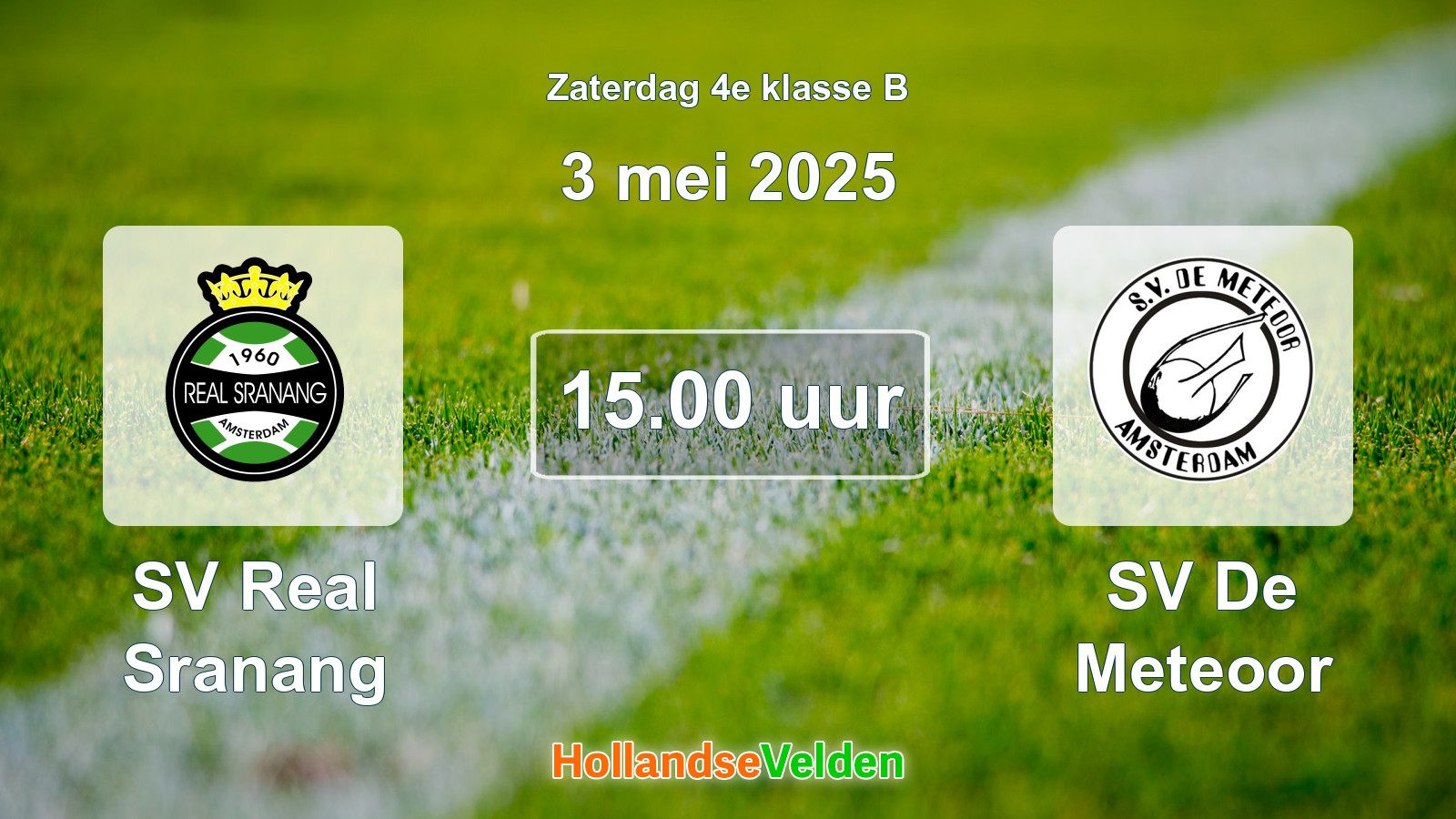 Geplande wedstrijd: SV Real Sranang - SV De Meteoor (3 mei 2025)