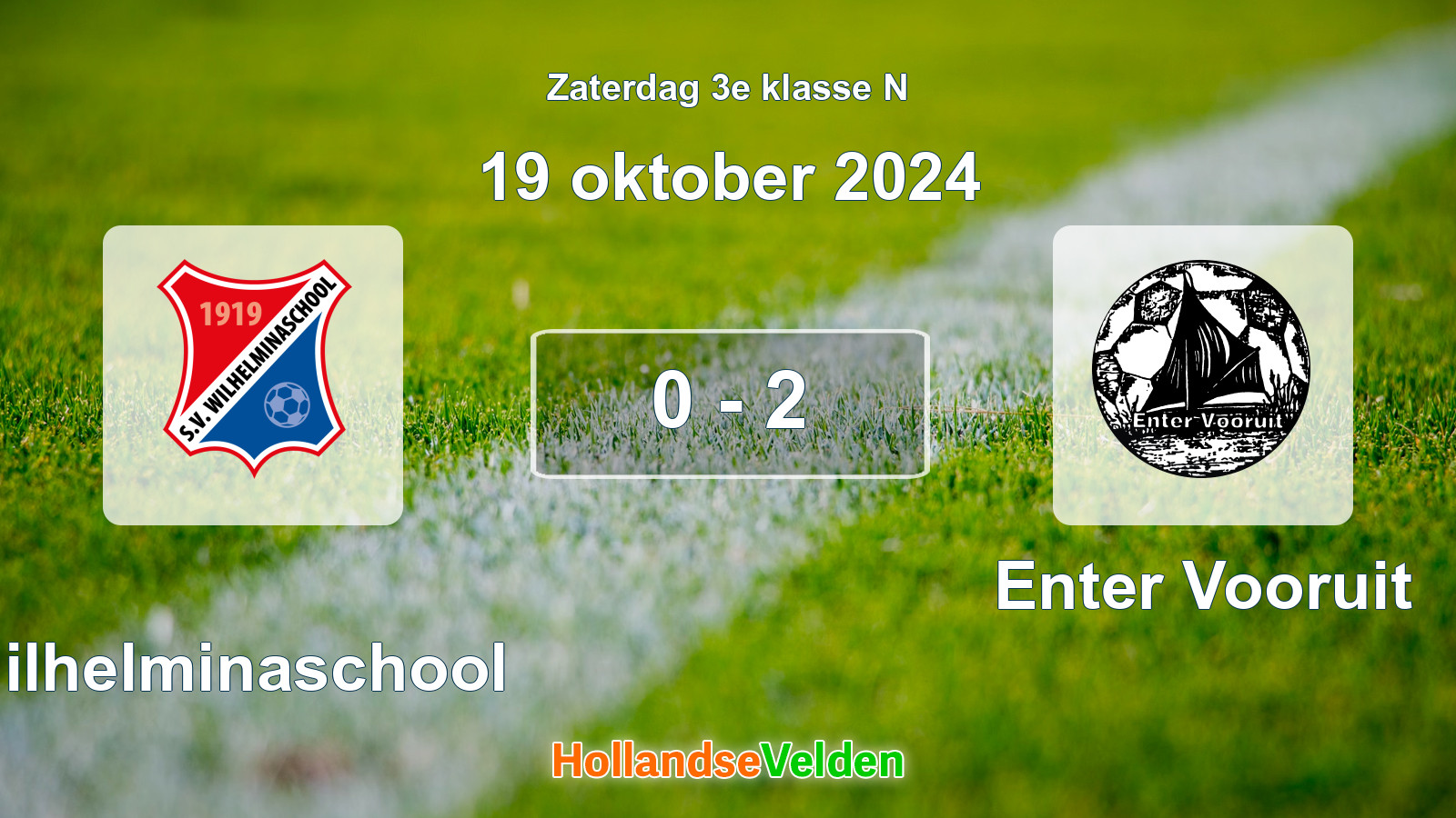 Gespeelde wedstrijd: Wilhelminaschool - Enter Vooruit 0 - 2 (19 oktober 2024)