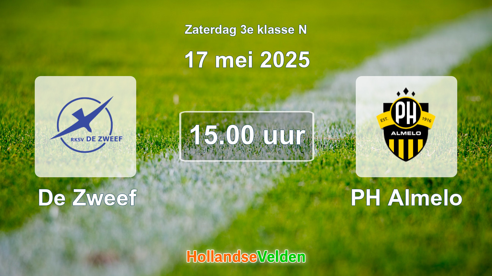 Geplande wedstrijd: De Zweef - PH Almelo (17 mei 2025)