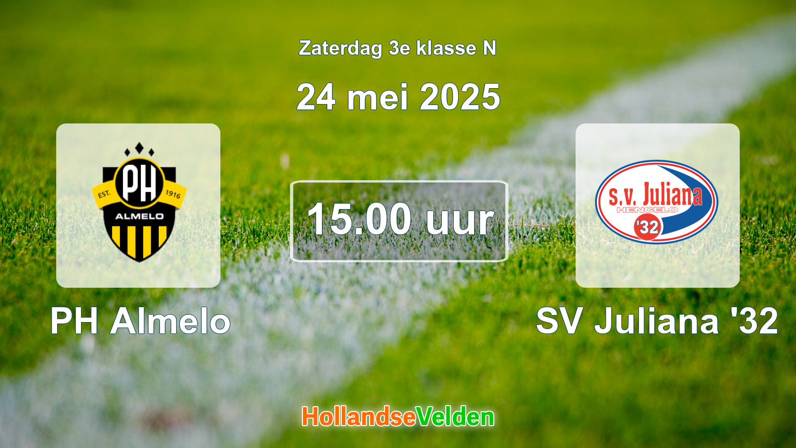 Geplande wedstrijd: PH Almelo - SV Juliana '32 (24 mei 2025)