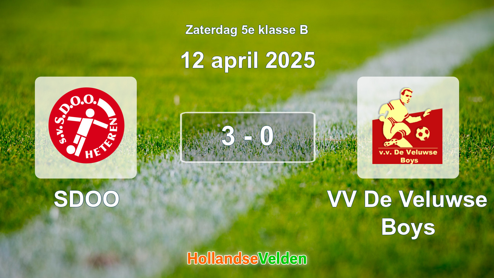 Gespeelde wedstrijd: SDOO - VV De Veluwse Boys 3 - 0 (12 april 2025)