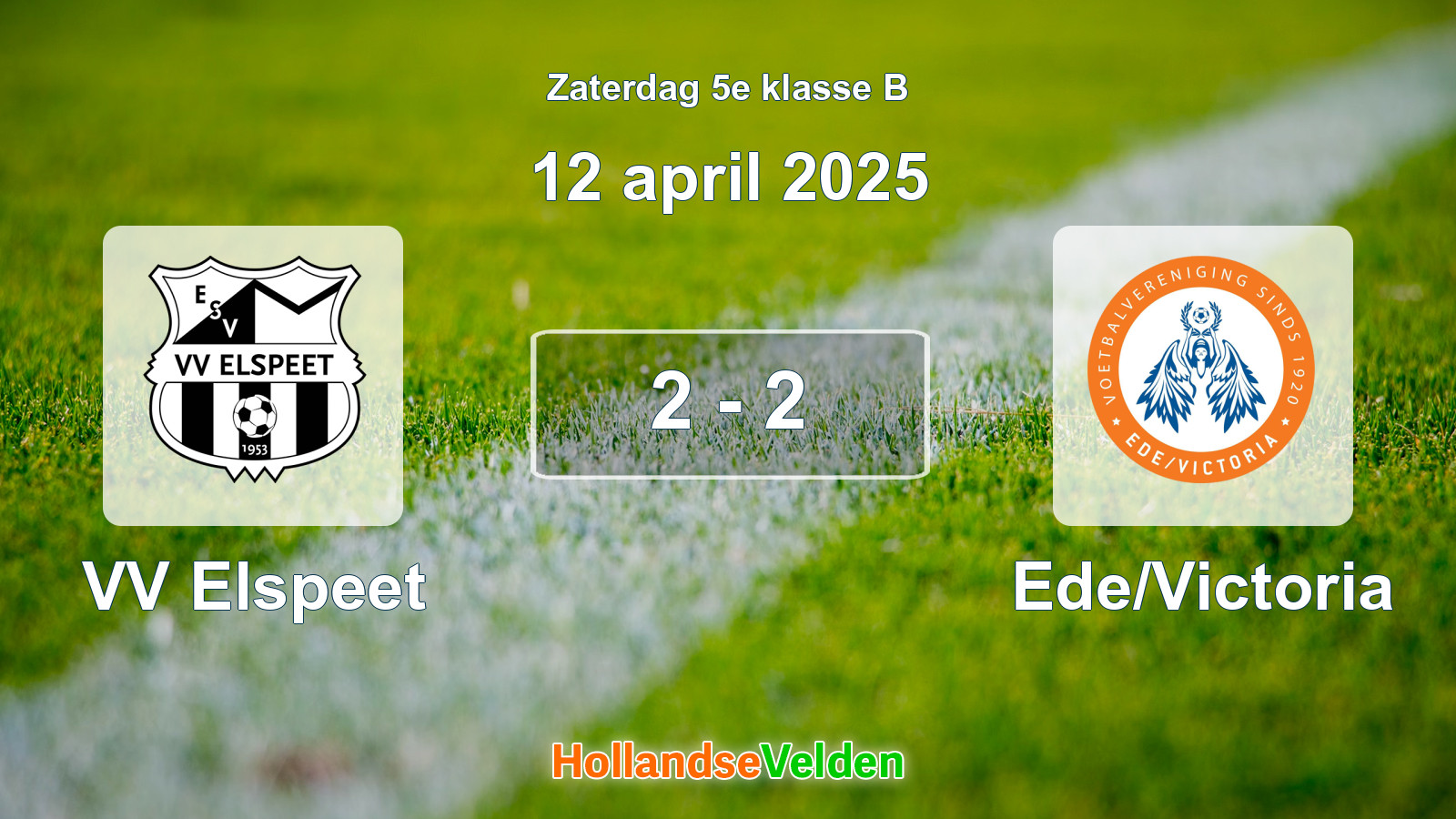 Gespeelde wedstrijd: VV Elspeet - Ede/Victoria 2 - 2 (12 april 2025)