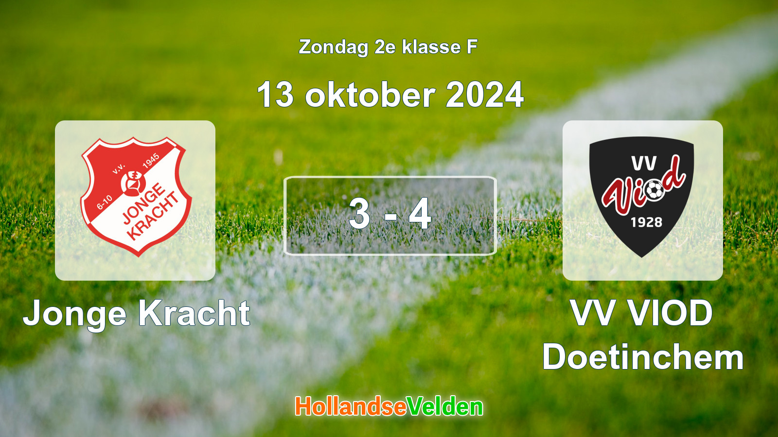 Gespeelde wedstrijd: Jonge Kracht - VV VIOD Doetinchem 3 - 4 (13 oktober 2024)