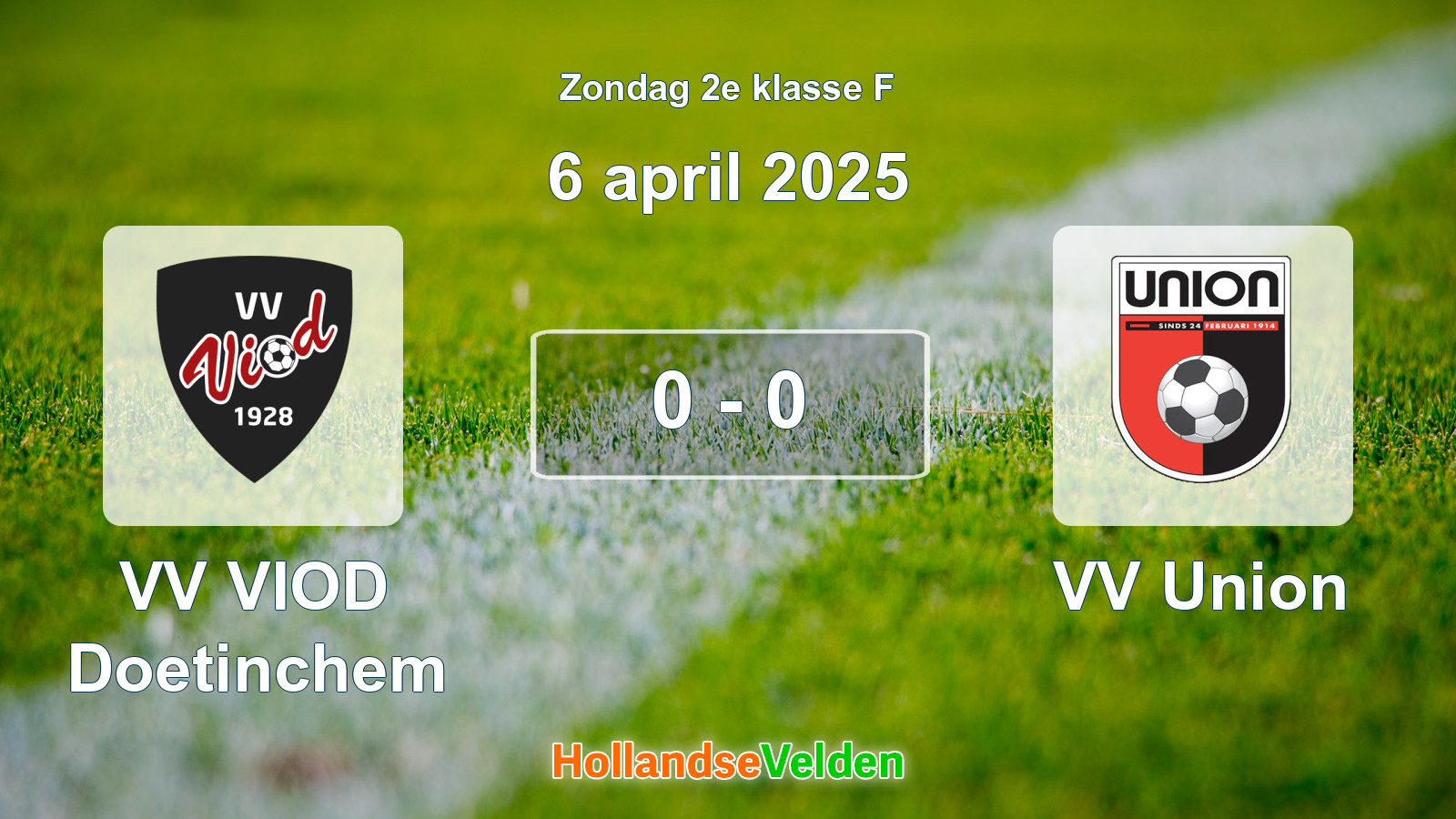 Gespeelde wedstrijd: VV VIOD Doetinchem - VV Union 0 - 0 (6 april 2025)