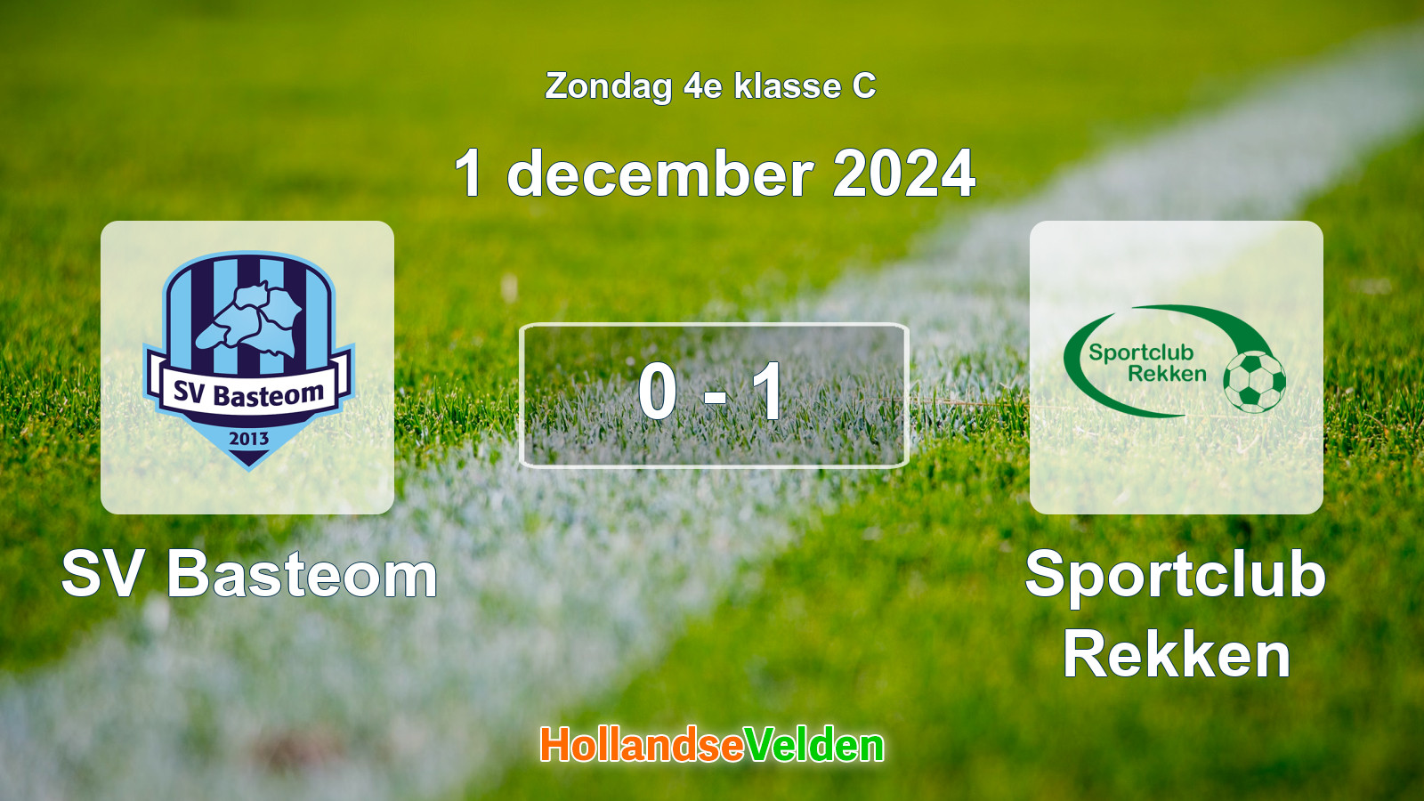 Gespeelde wedstrijd: SV Basteom - Sportclub Rekken 0 - 1 (1 december 2024)