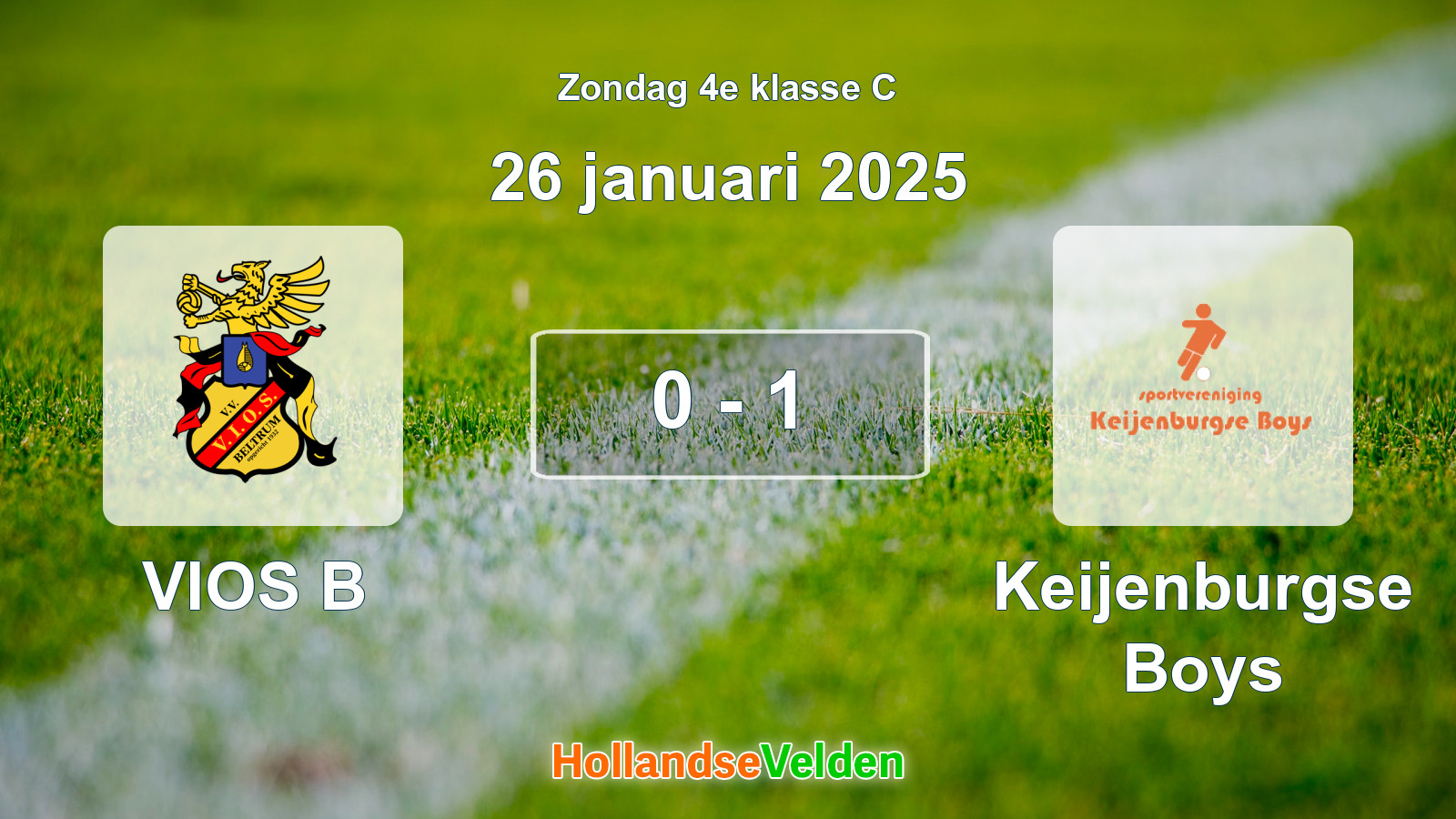 Gespeelde wedstrijd: VIOS B - Keijenburgse Boys 0 - 1 (26 januari 2025)